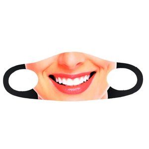 Fashion reusable, breathable soft cloth face mask. Smiling face!